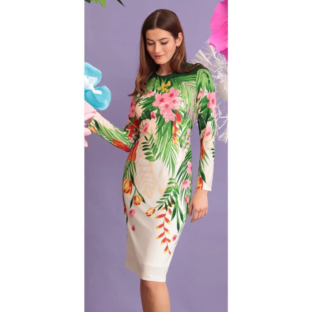 MAGGY LONDON NWT lined hawiaan floral pencil dress womens size 4 - Picture 10 of 11